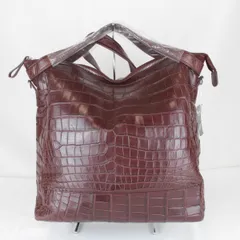 タグ付き『未使用品』クロコダイル 2way リュック ショルダーバッグ クロコダイル レディース ブラウン 本革 レザー シンプル
