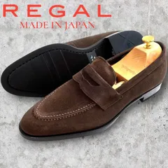REGAL リーガル 日本製 マッケイ製法 本革 Uチップ スウェードレザー コインローファー スリッポン ビジネスシューズ 革靴 179S 定価2.8万 ダークブラウン ▲075▼40131k05_g