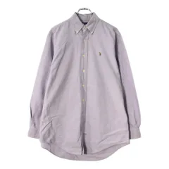 RALPH LAUREN ラルフローレン ボタンダウン 長袖シャツ パープル(メンズ 15 1/2)中古 古着 X1875
