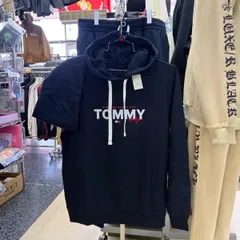 XL あり‼️セットアップ可能商品‼️ TOMMYHILFIGER トミーヒルフィガー⚫︎長袖　ロゴ　薄手　裏起毛　綿混　裏毛　パーカー　フーディー　ネイビー　M L XL