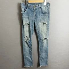 WJK BLACK ダブルジェイケイブラック デニム パンツ スキニー ストレッチ ダメージ 加工 ジーンズ 日本製 インディゴ サイズ 1 A205のサムネイル