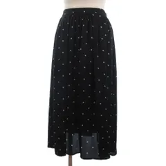 ナノユニバース nano universe フレアスカート ロング 水玉 ドット柄 F 黒 ブラック