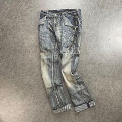 ミッシェルクランオム パッチワーク リペア加工 ストレート デニム 