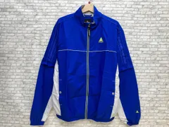 le coq sportifルコックスポルティフ 2WAY ゴルフウェア 長袖 半袖 ジップアップジャケット QG6174 サイズLL ブルー ×ホワイト×イエロー