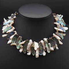 M598 バロックパール 真珠 シェル ネックレス 大ぶり デザイン シルバー 6月誕生石