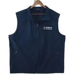 大きいサイズ メンズUS-2XLサイズ PORT AUTHORITY フルジップ ソフトシェルベスト ネイビー 企業刺繍 アメリカ古着 hjc-0063
