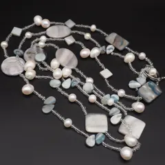 M410 淡水真珠 パール シェル ネックレス デザイン 6月誕生石