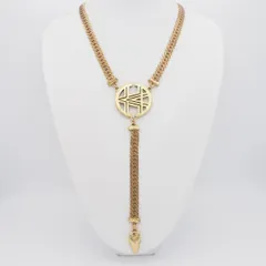 M439 HIROKO KOSHIN ヒロココシノ ネックレス 大ぶり ロゴ ゴールド デザイン コスチュームジュエリー