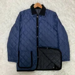 マッキントッシュフィロソフィー キルティングジャケット ダウン  ステンカラーコート 襟コーデュロイ リバーシブル  黒 ネイビー Mサイズ相当 ★お値段交渉を受け付けます。【A0243】