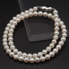 M111 あこや真珠 6.3mm珠 パール SILVER TOP~~刻印 ネックレス デザイン シルバー 6月誕生石