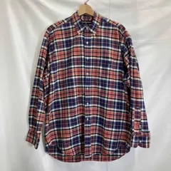 RALPH LAUREN / ラルフローレン / ネルシャツ / 90s / BIG SHIRT / オレンジ ネイビー / 古着 / 表記サイズM