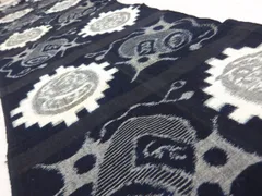 P41426　古い　木綿　絣　きれ　３４ｃｍ×１６６ｃｍ　古布古裂　ｋ