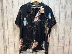 5-73 半袖シャツ オープンカラー 宗教画 花柄プリント - メルカリ