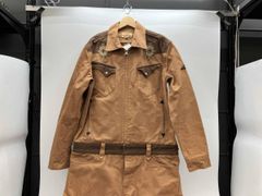 通年 Indian Motorcycle インディアン モーターサイクル つなぎ オーバーオール ブラウン XL 刺繍 