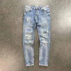 ZARA Denim Damage Jeans ザラ デニムパンツ ダメージジーンズ ジーパン ストレッチ ボタンフライ USED加工 31
