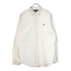 RALPH LAUREN ラルフローレン ワンポイントロゴ ボタンダウンシャツ ホワイト(メンズ L)中古 古着 X1885