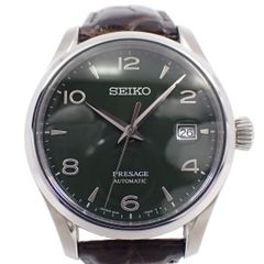 SEIKO セイコー プレザージュ 限定モデル 自動巻き メンズ 腕時計 グリーンほうろう文字盤 純正革ベルト SARX063 / 6R35-00C0【いおき質店