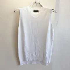 美品✨ ザラ ZARA ノースリーブ ニット リブニット クルーネック ホワイト 白 シンプル ベーシック きれいめ 大人 カジュアル レイヤード 重ね着 伸縮性 オフィス カジュアル デイリー 着回し ギャル系コーデ 海外ファッション