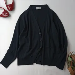 MARGARET HOWELL× JOHN SMEDLEY マーガレットハウエル ジョンスメドレー MERINO V NECK CARDIGAN KNIT メリノウール Vネック ニットカーディガン ネイビー Ⅱ (82E＋7581)25F