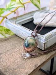 ☆リバーシブル☆シヴァアイ・シバアイ☆マクラメ編みネックレス 510・マクラメネックレス