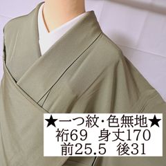 一つ紋・色無地】裄69 身丈170 袖48.5 トールサイズ＆L～LL相当の身幅