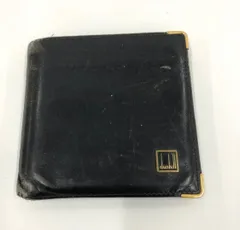 【dunhill】ダンヒル 財布 二つ折り　レザー　ブラック　金縁　ウォレット
