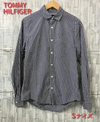 TOMMY HILFIGER メンズ 長袖シャツ 紺 白 サイズS【KH00263】