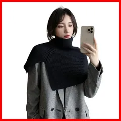 [Gincci] ハイネック スリット入り ニット 付け襟 マフラー つけえり ネックウォーマー レディース リブニット スカーフ スヌード トレンド 付け衿 ポンチョ ケープ 重ね着 防寒 保温 秋冬 おしゃれ