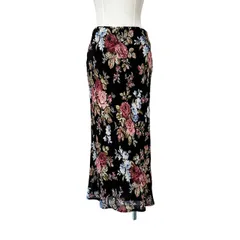 古着 ローラアシュレイ LAURA ASHLEY 花柄 ロングスカート クリーニング済み レディース サイズ9