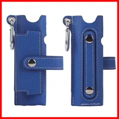 KAZARI イルマ i ワンに適合する カバー カラビナ付き IQOSに使用できる まとめて収納ケース イルマ ワンに使用できる レザーカバー 可動式ベルト シガレット アイコスに使用できる 保護ケース 加熱式たばこ用 アクセサリー (ブルー レザー調)