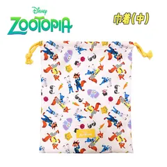 Disney ディズニー ズートピア 総柄 巾着 単品 中/M クリーム 衣類入れ (D7462CR-5)