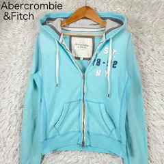 Abercrombie&Fitch ジップアップパーカー　希少カラー　水色　Mサイズ　スウェット　スエット　トレーナー