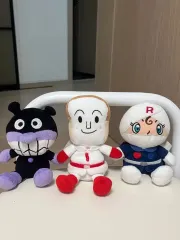 セット出品) アンパンマン 友達たち セキンマン キルティングバッグ ロールパンマン ぬいぐるみ セット