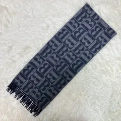 バーバリーロンドン マフラー カシミヤ100％ B柄 フリンジ ネイビー ★お値段交渉を受け付けます。【C0042】