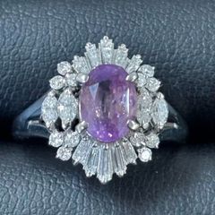 大粒3.9ct 天然パープルスターサファイアリング11.5号CGL鑑別書付 