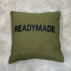 参考上代50600円 READYMADE 19SS Cushion 刺繍ロゴクッション  レディメイド RE-WO-RE-00-00-81 カーキ F （6823M）
