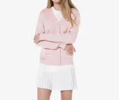 ラコステ LACOSTE ラコステ カーディガン ピンク ニット ケーブル カーディガン ライトピンク ピンク いちごミルク