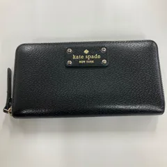 VM12-201 ケイトスペード　長財布　黒　ピンク レザー財布