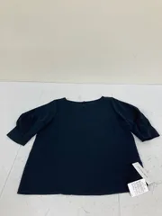 送料無料★新品タグ付き★NATURAL BEAUTY BASIC ナチュラルビューティーベーシック★半袖シャツ　ブラウス　トップス★Mサイズ★ネイビー#80116sii