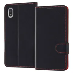 Xperia Ace III エクスペリア SO-53C , SOG08 ケース ブラック レッド 手帳型カバー  耐衝撃 マグネット シンプル オシャレ おしゃれ レイアウト 【ゆうパケットにて発送】【７日以内発送】