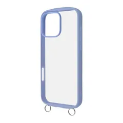 iPhone16ProMax ケース クリア ペール ブルー ショルダー ストラップ 取り外し 金具付 TPU ソフト フレーム 透明 耐衝撃 シンプル 無地 MIL規格 頑丈 スマホ カバー ハイブリッド iPhone 2024 6.9inch ３眼 アイホ