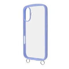 iPhone16 ケース クリア ペール ブルー ショルダー ストラップ 取り外し 金具付 TPU ソフト フレーム 透明 耐衝撃 シンプル 無地 MIL規格 頑丈 スマホ カバー ハイブリッド iPhone 2024 6.1inch ２眼 アイホン アイフォ