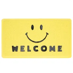 キーストーン(Key Stone) PVC エンボスマット スマイルフェイス イエロー 60×33cm PVEMSMYE