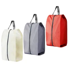 DELUXEFOX シューズバッグ 3個入り 防水防塵防臭 超軽量 シューズケース スポーツ シューズ入れ 靴収納ケース 靴入れ袋 スポーツ 収納袋 男女兼用 旅行 出張 スポーツ シューズ入れ 靴収納ケース スニーカー 持ち運び便利 (ホワイト+グレー+レッ