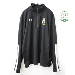 アメリカ古着　アンダーアーマー　UNDER ARMOUR　ハーフジップ　オールシーズン　スポーツウェア　ジャージ　cougars　BASEBALL　刺繍　ロゴ　長袖　ブラック　メンズ　Lサイズ　トップス　カジュアル　アメカジ　USA　秋冬春