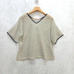 CIAOPANIC TYPY チャオパニックティピー シアー ボーダー リンガーT トップス 透け感 スリット 2Way ブラック ホワイト ONEサイズ □〇