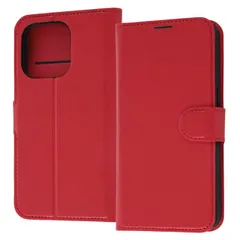 iPhone 14 Pro 手帳型 スマホ ケース カバー シンプル レッド 耐衝撃 カード 収納 ポケット ストラップホール 付 スタンド 機能