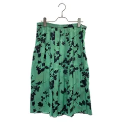【美品】  Plan C / プランシー | フラワープリント プリーツスカート | 40 | グリーン | レディース