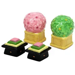 雛人形小道具 ひな道具 ミニ 菱餅 桜橘 高さ4cm 陶器製 道具 単品 ひし餅 雛人形 ひな人形 おひなさま コンパクト かわいい おしゃれ お雛様 ひな祭り .菱餅.