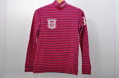 中古 レディース パーリーゲイツ PEARLY GATES 長袖シャツ 0(S) ピンク×紺 ハイネック カットソー ボーダー